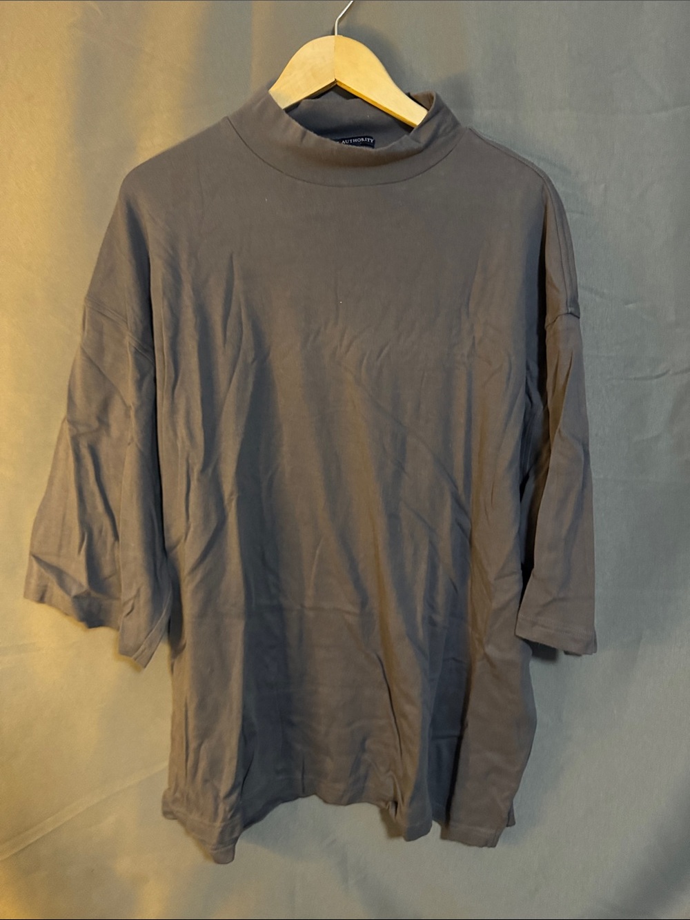 Port Authority Men's Short Sleeve Mock Neck Tee in Charcoal